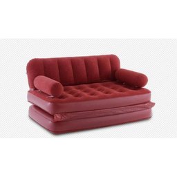 SOFA CAMA INFLAVEL DE CASAL FLOCADO RETRO COM KIT PARA REPARO POLTRONA GIGANTE COLCHAO PORTATIL - 2
