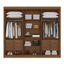 Ver imagem 5 de Guarda Roupa Casal 6 Portas 2 Ripadas Portugal 100% MDF Marrom/Cacau