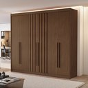 Ver imagem 1 de Guarda Roupa Casal 6 Portas 2 Ripadas Portugal 100% MDF Marrom/Cacau