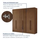 Ver mais imagens de Guarda Roupa Casal 6 Portas 2 Ripadas Portugal 100% MDF Marrom/Cacau