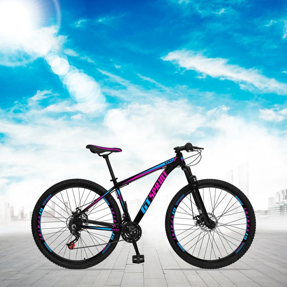 Bicicleta MX1 Aro 29 Quadro Alumínio Suspensão 21 Marchas Freio a Disco Mecânico - GT Sprint - Preto - 2