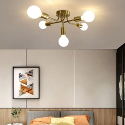 Lustre Sputnik Assimetrico 5 Lampadas E27 Luminaria Candelabro Sala Quarto Sala de Jantar Recepçao C - 16