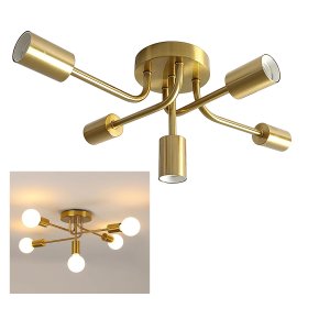 Lustre Sputnik Assimetrico 5 Lampadas E27 Luminaria Candelabro Sala Quarto Sala de Jantar Recepçao C