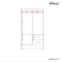 Ver imagem 6 de Guarda Roupa Mobi 4 Portas com Espelho 2 Gavetas Cinamomo/off White - Abz