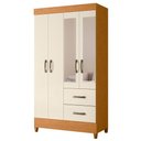 Ver imagem 1 de Guarda Roupa Mobi 4 Portas com Espelho 2 Gavetas Cinamomo/off White - Abz