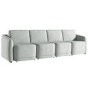 Ver imagem 2 de Sofá Cama Modulado Retrátil e Reclinável Decorativo Varsóvia 316cm Veludo Cinza G33 - Gran Belo