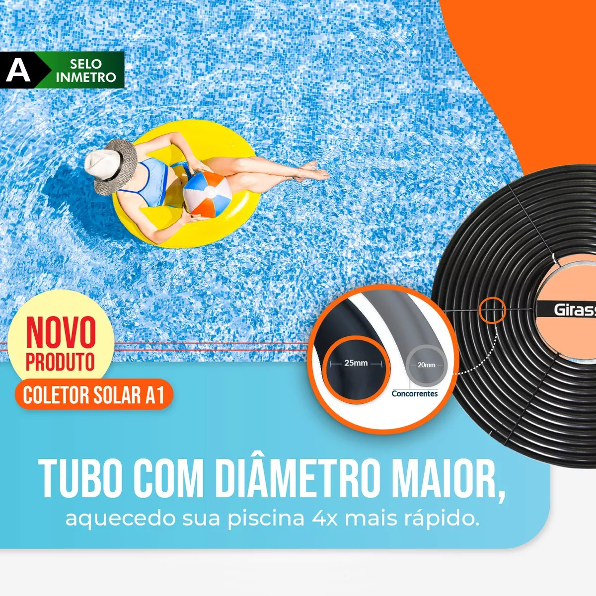 Aquecedor Solar Piscinas até 12000l - 3 Placas A1 Girassol - 9