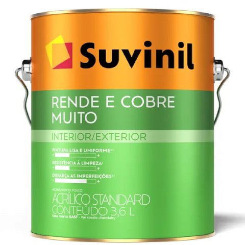 Tinta Acrílica 3,6 Litros Rende Cobre Muito Rio Pane - 50842721 - Suvinil