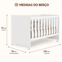 Ver imagem 3 de Berço Tico 100% MDF para Colchão 130x70cm Branco Brilho