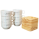 Ver imagem 4 de Conjunto 6 Xícaras Café Chá C/ Pires Pinus-200ml Empilháveis
