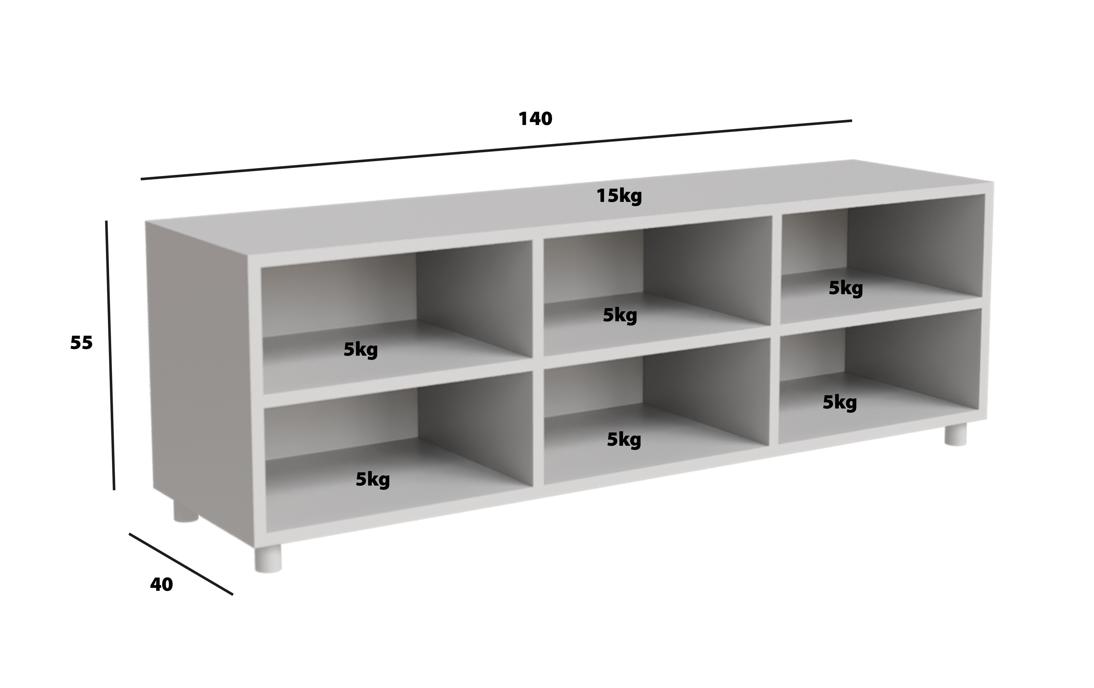 Rack MOD branco 140cm - 3