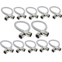Ver imagem 1 de Engate Rabicho Mangueira Flexivel 60cm 1/2 Polegadas Ajustavel Kit 12 Uni Aço Inox trançado Pia Torn
