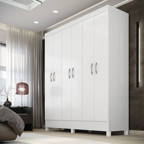 Guarda-Roupa Casal 6 Portas Yescasa Branco Falco