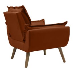 Poltrona Opala Conforto Decorativa em Veludo com Pés Palito - Terracota - 5