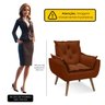 Poltrona Opala Conforto Decorativa em Veludo com Pés Palito - Terracota - 3