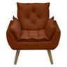 Poltrona Opala Conforto Decorativa em Veludo com Pés Palito - Terracota - 1