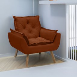 Poltrona Opala Conforto Decorativa em Veludo com Pés Palito - Terracota - 2