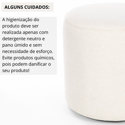 Kit 02 Puff Perse Redondo Decorativo Tecido Linho Puffe Banqueta - 5