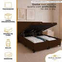 Ver imagem 2 de Cama Box com Baú Casal Bipartido Suede Marrom 138cm Royal Sleep