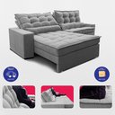 Ver imagem 7 de Sofá Retrátil e Reclinável 2,92m Molas Ensacadas Belle Boucle Cinza Claro Cama Inbox