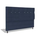 Ver imagem 1 de Cabeceira Estofada Box Casal Encosto para Cama Audi X1 144x126 Azul Marinho