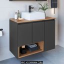 Ver imagem 2 de Gabinete Banheiro 80cm para Cuba 3 Portas Eros Mel/grafite F10 - Mpozenato