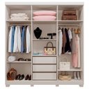 Ver imagem 2 de Guarda Roupa Casal 06 Portas 03 Gavetas Milao Off White / Arenas c/ Pês