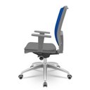Ver imagem 3 de Cadeira Brizza Diretor Grafite Tela Azul com Assento Poliester Cinza Base Autocompensador Aluminio