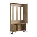 Ver imagem 5 de Chapeleira Sapateira 2 em 1 com Espelho 182cm Marrom/Oak/Preto