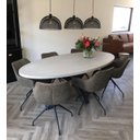 Ver imagem 3 de Mesa Estilo Industrial - Modelo Oval - 160x90cm - Cor Branco