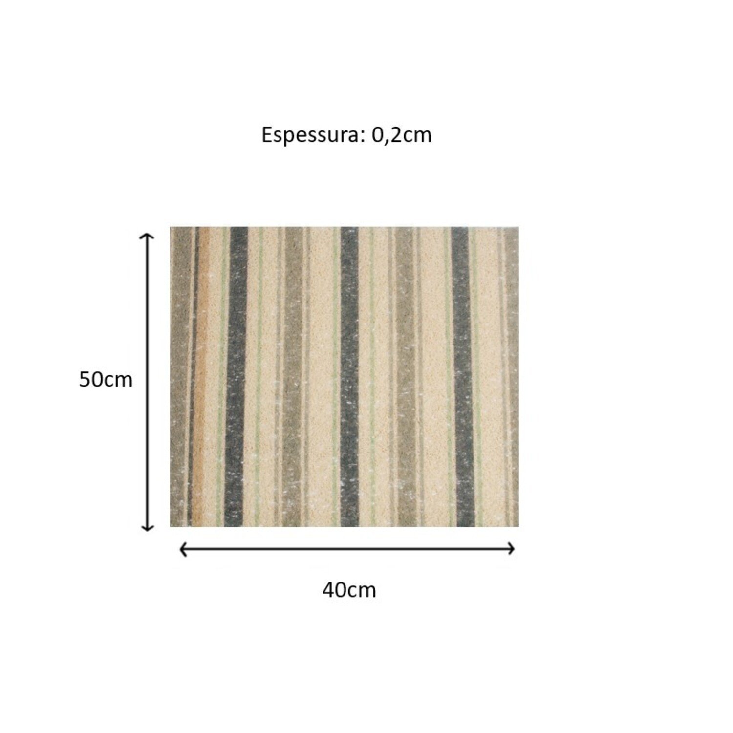 Tapete para Banheiro em Vinil Entrelaçado Estampado 50x40cm Euromats - 5