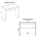 Ver imagem 2 de Mesa Computador Para Escritório 90 Cm Bege Recta Caemmun