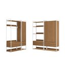 Ver imagem 4 de Kit Dormitorio 3 Portas 8 Gavetas e 3 Cabideiro Industrial Marrom/Canela/Branco
