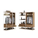 Ver imagem 7 de Kit Dormitorio 3 Portas 8 Gavetas e 3 Cabideiro Industrial Marrom/Canela/Branco