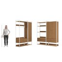 Ver imagem 5 de Kit Dormitorio 3 Portas 8 Gavetas e 3 Cabideiro Industrial Marrom/Canela/Branco