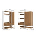 Ver imagem 3 de Kit Dormitorio 3 Portas 8 Gavetas e 3 Cabideiro Industrial Marrom/Canela/Branco