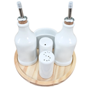 Ver imagem 3 de Kit Galheteiro 6 Pçs Bandeja Pinus Porcelana Branca:liso