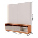 Ver imagem 3 de Estante Home Tv 75 Pol 200 Cm 2 Portas Jordao Off White Matte Freijo Colibri