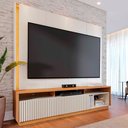 Ver imagem 2 de Estante Home Tv 75 Pol 200 Cm 2 Portas Jordao Off White Matte Freijo Colibri