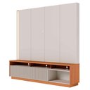 Ver imagem 1 de Estante Home Tv 75 Pol 200 Cm 2 Portas Jordao Off White Matte Freijo Colibri