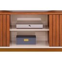 Ver imagem 6 de Rack Bancada P/tv até 60 Polegadas Flat Ripado C/ Nichos e Pés 150x60cm Freijó/off White - Dj Mó