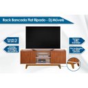 Ver imagem 2 de Rack Bancada P/tv até 60 Polegadas Flat Ripado C/ Nichos e Pés 150x60cm Freijó/off White - Dj Mó