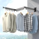 Ver imagem 4 de Varal Cabideiro Roupas Parede Retrátil Alumínio Articulado