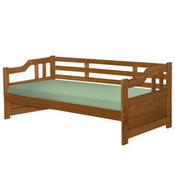 Sofá Cama Madeira Maciça Solteiro Castanho Shop JM - 2