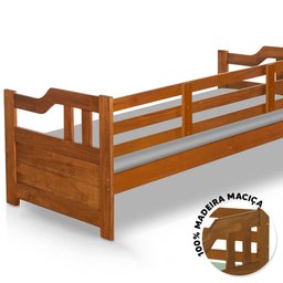 Sofá Cama Madeira Maciça Solteiro Castanho Shop JM - 3