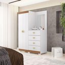 Ver imagem 2 de Roupeiro Cômoda 2 Portas Espelho Equador Branco Camarim