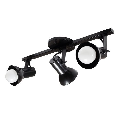 Spot Trilho Triplo Stella 3 Sobrepor Direcionável E-27 Preto
