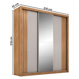 Guarda Roupa Casal Moema Amêndola Nude Flex com Espelho – Demóbile - 3