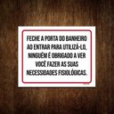 Ver imagem 1 de Placa Sinalização Fecha A Porta Do Banheiro Ao Entrar 36X46