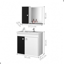 Ver imagem 2 de Conjunto para Banheiro Gabinete Munique Branco Preto Fosco